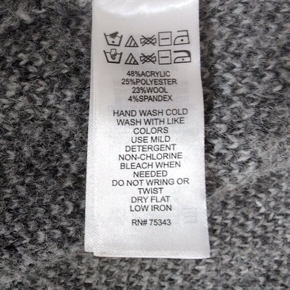 Ellen Tracy Women's Grey/Light Grey Acrylic/Wool Cardigan/Shawl, Size XL - Picture 4 of 6